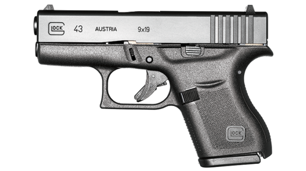 GLOCK G43 9mm Semiautomatic Pistol – Compact, lightweight, and perfect for concealed carry.